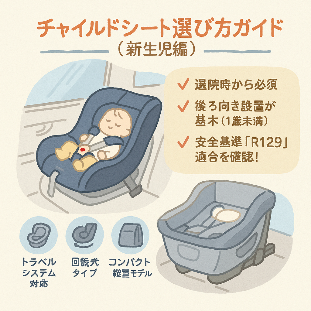 【チャイルドシート】退院時に必須！新生児向けモデルの選び方と安全基準
